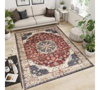 (160 x 230 cm, Red Floral) Luxury Non Slip Rugs Large Livingroom Bedroom Carpets Bath & Door Mats