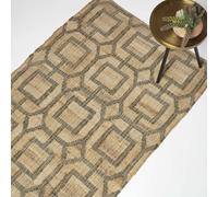 HOMESCAPES Tiran Brown Geometric Handwoven Jute Rug - 160 x 230 cm