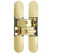 160 x 32mm Concealed Heavy Duty Hinge Fits Unrebated Doors Brass Plated
