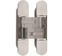 160 x 32mm Concealed Heavy Duty Hinge Fits Unrebated Doors Polished Nickel