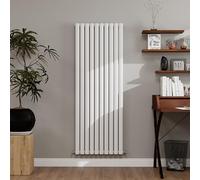 1600×590mm White Vertical Designer Radiator 3801 BTU - Single Panel Modern Central Heating System for Bathroom, Kitchen & Living Room, Energy Efficient Designer Heater