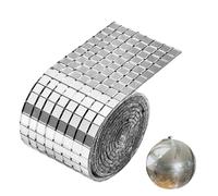1600 Pcs Disco Mirror Tiles Self Adhesive, 5x5 Mm Mini Square Mosaic Tile Stickers for DIY Craft Decoration, Silver Self Adhesive Disco Ball Mirror Pieces