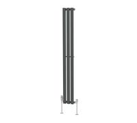 (1600 x 200mm Single) NRG Horizontal Vertical Designer D-shape Radiator Single Double Panel Bathroom Central Heating Rads Anthracite