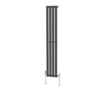 (1600 x 270mm Single) NRG Horizontal Vertical Designer D-shape Radiator Single Double Panel Bathroom Central Heating Rads Anthracite