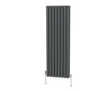 (1600 x 550mm Double) NRG Horizontal Vertical Designer D-shape Radiator Single Double Panel Bathroom Central Heating Rads Anthracite