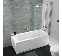 1600 x 700 Designer Square Single Ended Bath Straight Bathtub Shower Screen
