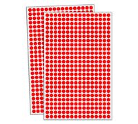 16000 Pack - 8mm Coloured Dot Stickers Sticky Labels - Red