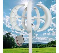 16000W 12V 24V 48V Vertical Axis Wind Turbines Generator, 5 Blade Portable Wind Turbine Generator Kit, Electromagnetic Electricity Producer Equipment, Wind Power(White,48V)