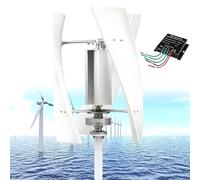 16000W 3 Blade Wind Turbine Electricity Set,No Noise Vertical Wind Turbine Generator,with Controller,Auto Adjust Windward,Upgraded Wind Vertical Axis Turbine Generator,for Marine,RV,Home White-24V