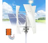 16000W Vertical Wind Turbine Generator Kit, 12V/24V/48V 3 Blades Helical Magnetic Levitation Shaft Vertical Wind Turbine with MPPT Controller, Suitable for Home Factory Use(White,12V)