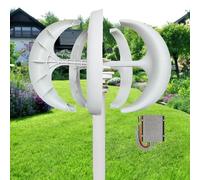 16000W Vertical Wind Turbine Generator Kit - 12V/24V/48V with 5 Blades, Controller & Horizontal Wind Power System for Home & Outdoor Renewable Energy Solutions (White, 48V)