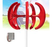 16000W Vertical Wind Turbine Kit, 12V 24V 48V Wind Turbines Generator, 5 Blade Portable Wind Turbine Generator Kit, Electromagnetic Electricity Producer Equipment, Wind Power(Red,24V)