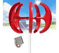 16000W Vertical Wind Turbines Generator 12V 24V 48V 5-Blade Lantern Wind Turbine Generator Kit,Horizontal Wind Power Generator Kit Electromagnetic Electricity Producer Equipment(Red,24V)