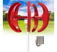 16000W Wind Turbine Generator, Horizontal Axis Wind Power System, 12V/24V/48V Output, Small Wind Turbine, Low Starting Wind Speed, Suitable for Off-Grid and Residential Use(Red,48V)