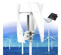 16000W Wind Turbine Vertical Axis Permanent Maglev Generator,Upgraded Wind Vertical Axis Turbine Generator,with Controller,No Noise Vertical Wind Turbine Generator,for Marine, RV, Terrace White-24V