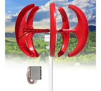 16000W Wind Turbines Generator, 5 Blades 12V 24V 48V Vertical Axis Wind Turbines Generator Kit for Home Hybrids Streetlight Use, Electromagnetic Electricity Producer Equipment(Red,24V)