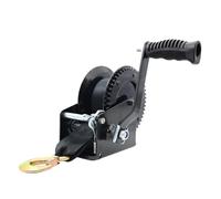 1600lbs Boat Trailer Winch for Trailers，Heavy Duty Hand Manual Winch with 26FT Strap & Hook，for Boat Trailer Winch and Jet Ski Trailer Black