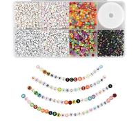 1600pcs Coloured Letter Beads Alphabet Number Beads for Friendship Bracelet Making Kits DIY Jewelry Necklace Key Chains Crafts Gifts for Girls