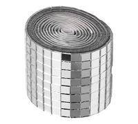 1600pcs Mosaic Square Glass Fiber Mirror Sticker Wall Decor - Self-Adhesive Silver Home Decor