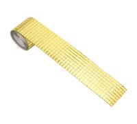 1600Pcs Self Adhesive Mirror Mosaic Square Glass Tile Sticker Decorative Home Decor DIY Craft Projects Bathroom Bedroom Kitchen Glass Fiber 5x5mm 100x4cm (Gold)