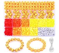 1600PCS Softball Sports Ball Polymer Clay Beads Charms for Friendship Bracelets Making Kit Cute Fun Beads DIY Arts Crafts Birthday Gifts for Kids Girls Softball Bead