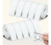 1600PCS White D30 Label Maker Tape, Thermal Printer Paper, Smart Mini Label Maker Refill for Office, Home, Shcool,14x40mm,160 Labels/Roll, 10 Rolls