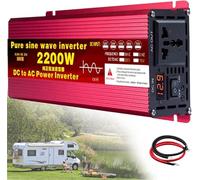 1600W 2200W 3000W Pure Sine Wave Power Inverter DC-AC 24V 48V 60V 72V to 110V 220V Solar Converter for Cars, RVs, and Vehicles - AC Outlets & Charger