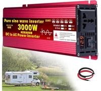 1600W 2200W 3000W Pure Sine Wave Power Inverter DC to AC 24V 48V 60V 72V to 110V 220V Solar Voltage Converter for Cars & Vehicles with AC Outlets & Charger
