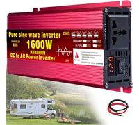 1600W/2200W/3000W Pure Sine Wave Power Inverter DC to AC 24V 48V 60V 72V to 110V 220V Solar Voltage Converter for Vehicles, Car Charger with Multiple AC Outlets