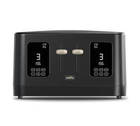 1600W 4 Slice Black Toaster with Detachable Crumb Tray, Digital Control Panel with Countdown Timer, 7 Browning Levels, Auto Stop, High Lift, 4 Slice Toaster with Wide Slot for All Types of Slices