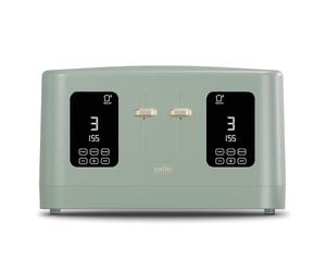 1600W 4 Slice Sage Green Toaster with Detachable Crumb Tray, Digital Control Panel with Countdown Timer, 7 Browning Levels, Auto Stop, High Lift, 4 Slice Toaster with Wide Slot for All Types of Slices