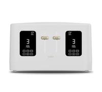 1600W 4 Slice White Toaster with Detachable Crumb Tray, Digital Control Panel with Countdown Timer, 7 Browning Levels, Auto Stop, High Lift, 4 Slice Toaster with Wide Slot for All Types of Slices