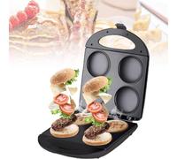 1600W Double-Sided Electric Pancake Maker, 4-Hole Nonstick Griddle, 10cm Large Size/hole, Even Heating On Both Sides, Intelligent Temperature Control, Non-stick Coating, for Burgers, Omelettes