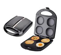 1600W Electric Pancake Maker, 4 Hole Tabletop Crepe Maker, Non-Stick Coating, with Auto Temperature Control, Double-Sided Heating Griddle, LED Indicator Light, for Crepes, Burgers, Flatbreads, Omelett