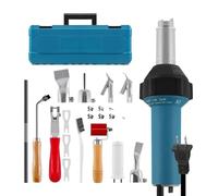 1600W High Performance Hot Air Plastic Welding Kit Handheld Vinyl PVC TPO Gun Torch w/Nozzles & Temperature Control