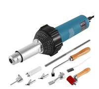 1600W Hot Air Torch Plastic Welding Gun Welder Pistol TPO Kit for Roofing, Includes Nozzles,Roller PVC Rods