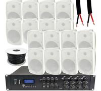 1600W LOUD Outdoor Bluetooth System 16x White Speaker Weatherproof Music Player