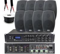 1600W LOUD Outdoor Bluetooth System 8x Black Speaker Weatherproof Music Player