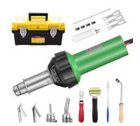1600W Plastic Welder Welding Tool Hot Air Gun 20℃- 600℃ Variable Temperature Control 21 Pieces Hot Air Gun Kit DIY Stripping Paint Shrinking PVC Home Improvement