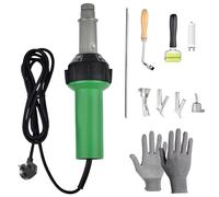 1600W Professional Plastic Welding Kit, Plastic Welder Welding Tool, Plastic Repair Kit, Hot Air Gun, Temperature Can Be Regulated, with Flat Welding Nozzle and Rollers for Plastic Welding Machine