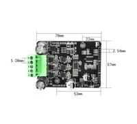 1600W Three-Phase Brushless Motor Controller Board with SNR8503M IC, 6-80V Input, 20A Continuous / 50A Peak Current, & Serial Control, for BLDC