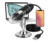 1600x USB Digital Microscope with Adjustable LED Light - Compatible with Windows and Mac - Camera with Photo and Video, for Students, Lab, Electronics, Botany and More