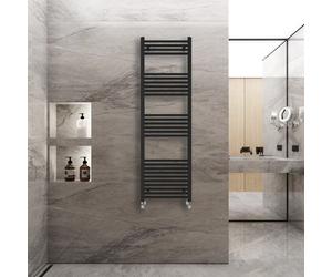 (1600x500mm) Warmehaus Straight Heated Towel Rail Central Heating for Bathroom Kitchen Radiator Ladder Black