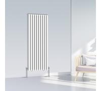 (1600x590mm Double, White) NRG Oval Column Designer Radiator Horizontal Vertical Central Heating Radiator Rads