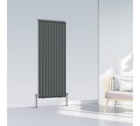 (1600x590mm Single, Anthracite) NRG Oval Column Designer Radiator Horizontal Vertical Central Heating Radiator Rads