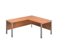 1600X800 Goal Post Left Hand Return Desk Beech-Silver