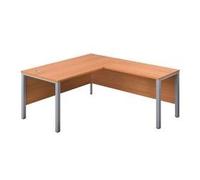 1600X800 Goal Post Right Hand Return Desk Beech-Silver