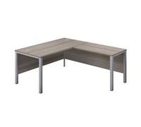 1600X800 Goal Post Right Hand Return Desk Grey Oak-Silver