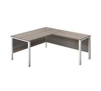 1600X800 Goal Post Right Hand Return Desk Grey Oak-White