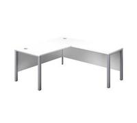 1600X800 Goal Post Right Hand Return Desk White-Silver